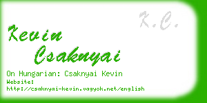 kevin csaknyai business card